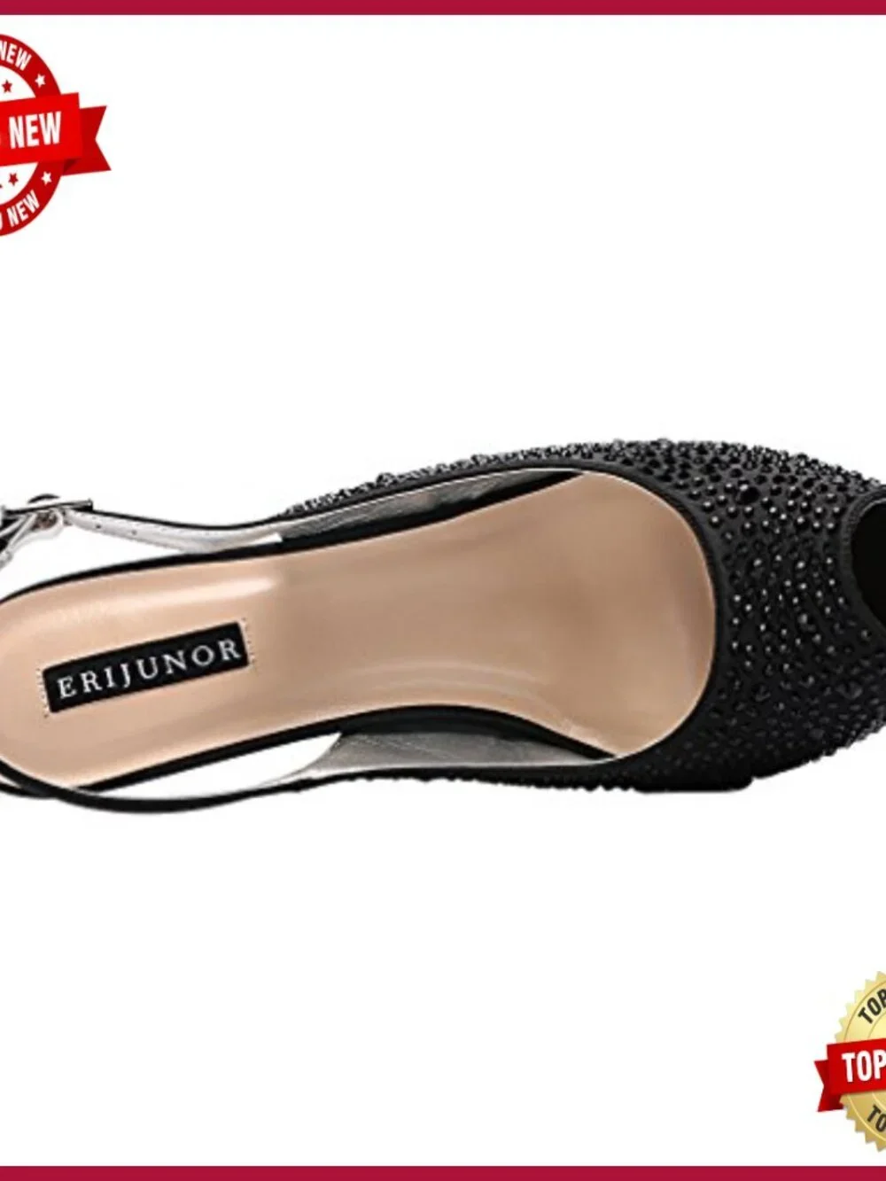 Women Rhinestone Slingback Platform Pumps High Heel Peep Toe Wedding